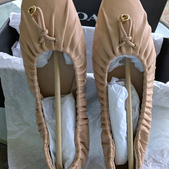 Coach Eleanor Ballet Flats - New Nude Pink - Women's Leather Flats Shoes - Picture 2 of 8